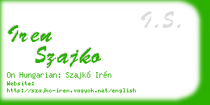 iren szajko business card